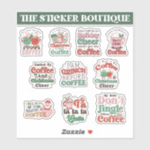 10 in één Schattigee feestelijke koffie en kerstsf Sticker (Vel)