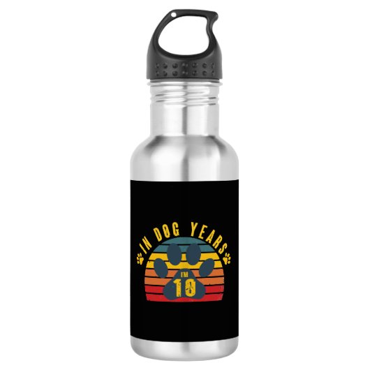 10 In Hondenjaren  Waterfles (Voorkant)