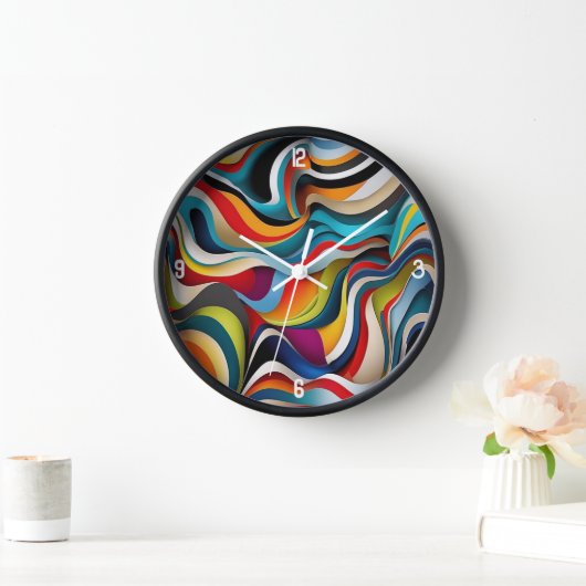 10-inch ronde wandklok met natuurlijk Lijst uit ho (Huis)