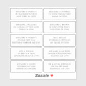 10 Individuele Gast Naam Adres Feest Bruiloft Sticker (Vel)