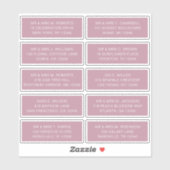 10 Individuele gast Naam Adres Feestje Bruiloft Sticker (Vel)