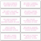 10 individuele gast naam adres feestje bruiloft sticker (Voorkant)