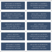 10 Individuele Gast Naam Adres Mystiek Blauw Sticker (Voorkant)