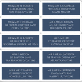 10 Individuele Gast Naam Adres Mystiek Blauw Sticker