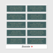 10 Individuele Gast Naam Adres Mystiek Groen Sticker (Vel)