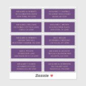 10 Individuele Gast Naam Adres Mystiek Paarse Sticker (Vel)