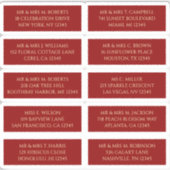 10 Individuele Gast Naam Adres Mystiek Rood Sticker (Voorkant)