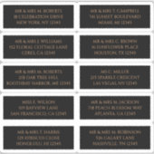 10 Individuele Gast Naam Adres Mystiek Zwart Sticker (Voorkant)