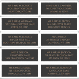 10 Individuele Gast Naam Adres Mystiek Zwart Sticker