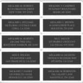 10 Individuele Gast Naam Adres Mystiek Zwart Sticker (Voorkant)