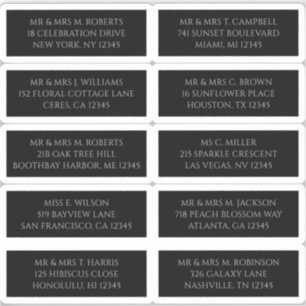 10 Individuele Gast Naam Adres Mystiek Zwart Sticker