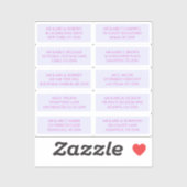 10 Individuele Gast Naam Adres Mystieke Lavendel Sticker (Vel)