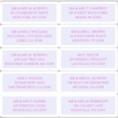 10 Individuele Gast Naam Adres Mystieke Lavendel Sticker (Voorkant)