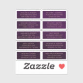 10 Individuele Gast Naam Adres Mystieke Plum Sticker (Vel)