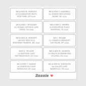 10 individuele gastadreslabels sticker (Vel)