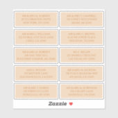 10 Individuele Naam van de gast Adres Champagne Go Sticker (Vel)