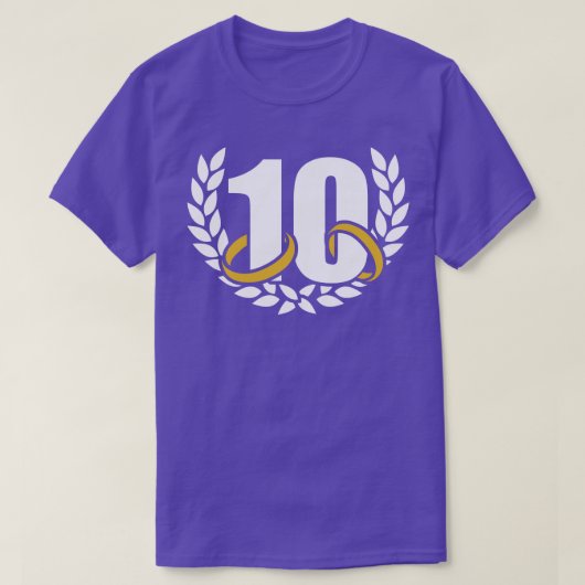 10 jaar 10e trouwdag met grote kans t-shirt (Design voorkant)