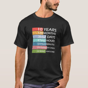 10 jaar 120 maanden 10e verjaardag van de Geweldig T-shirt