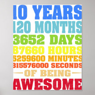 10 jaar 120 maanden Geweldige 10e verjaardag Poster