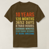 10 jaar 120 maanden Geweldige 10e verjaardag T-shirt (Design voorkant)