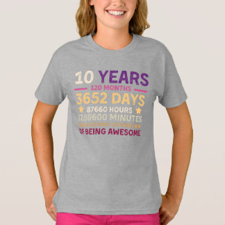 10 jaar 120 maanden Geweldige 10e verjaardag T-shirt