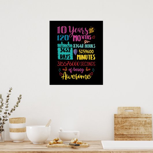 10 jaar 120 maanden Maandag Poster (Keuken)