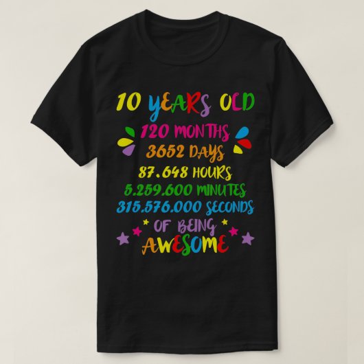 10 jaar 120 maanden Wiskunde Nerd Geeky Girl T-shirt (Design voorkant)
