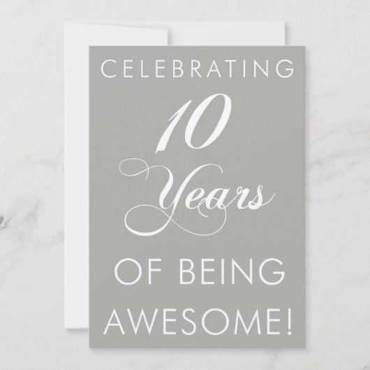 10 Jaar Awesome Vieren Kaart (Voorkant)