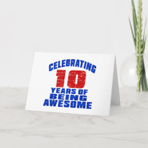 10 jaar awesome vieren kaart