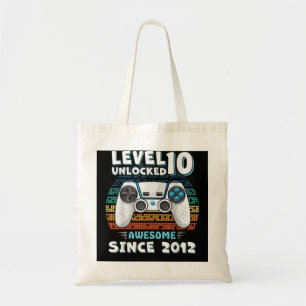 10 jaar BDay Son Boy Funny Gamer 10 jaar oud Bi Tote Bag