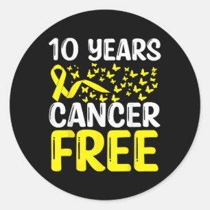 10 jaar Bone Cancer Free Bone Cancer Survivor AWA Ronde Sticker