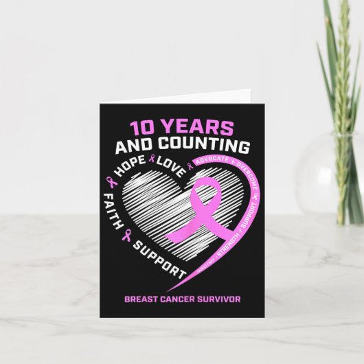 10 jaar borstkanker overlevende geschenken voor vr kaart (Voorkant)