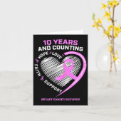 10 jaar borstkanker overlevende geschenken voor vr kaart (Gele Bloem)