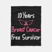 10 jaar Borstkankervrij roze borstkanker Sur Fleece Deken (Voorkant)