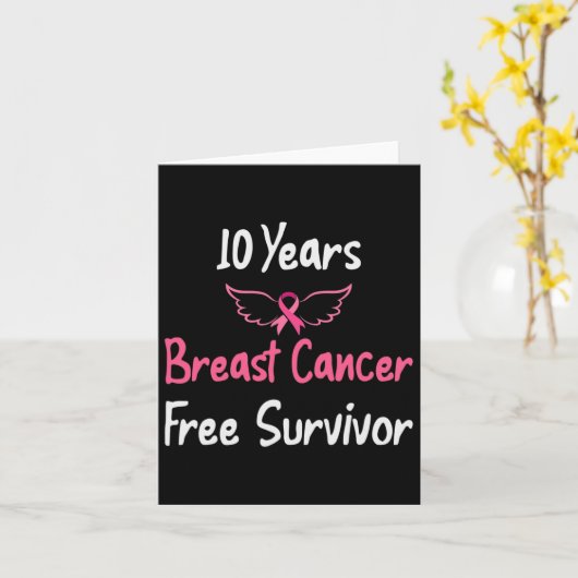 10 jaar Borstkankervrij roze borstkanker Sur Kaart (Gele Bloem)