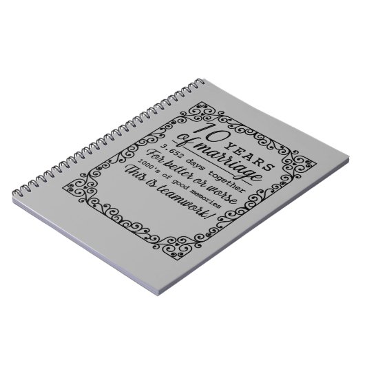 10 jaar bruiloft Jubileum Notitieboek (Linkerzijde)