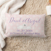 10 jaar bruiloft Jubileum roze en witte dwerg Kussen (Deken)