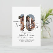 10 jaar bruiloft Jubileum uitnodiging (Staand voorkant)