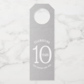 10 jaar Corporate Anniversary Party metallic look Flessenhanger (Voorkant)