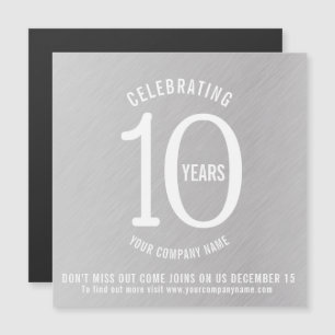 10 jaar corporate anniversary save the date promo magnetische uitnodiging