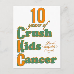 10 jaar Crush Kinder Cancer Briefkaart