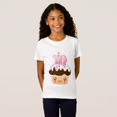 10 jaar Cupcake T - Roze T-shirt (Voorkant volledig)