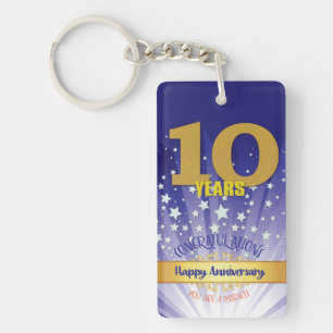 10 Jaar CUSTOM Herstel Jubileum Vet Numeriek Sleutelhanger