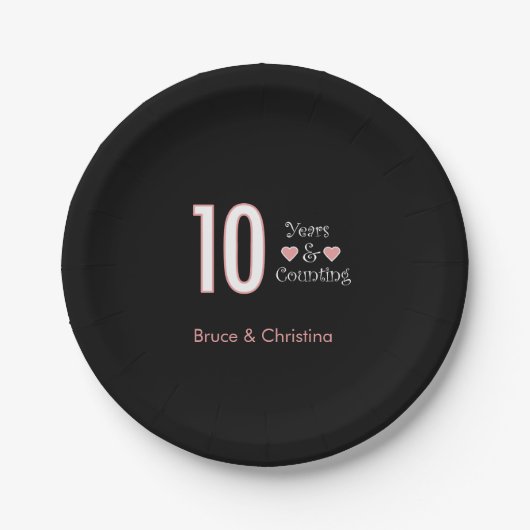 10 jaar en het tellen van Jubileum Paper Bord (Voorkant)