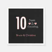 10 jaar en het tellen van jubileum personaliseren servet (Voorkant)