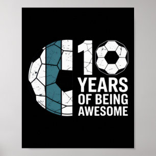 10 Jaar Fantastische Voetbalfan Verjaardagsviering Poster