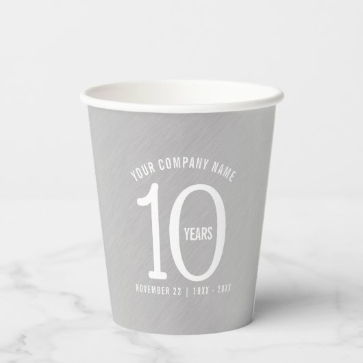 10 jaar feest op de feestdag papieren bekers (Achterkant)