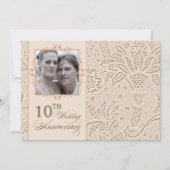 10 jaar foto huwelijksjubileum vintage kaart (Voorkant)