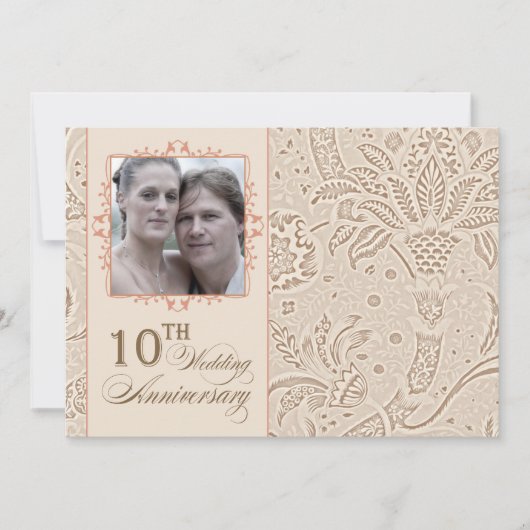 10 jaar foto huwelijksjubileum vintage kaart (Voorkant)