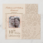 10 jaar foto huwelijksjubileum vintage kaart (Voorkant / Achterkant)